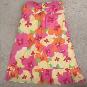 Lilly Pulitzer Strapless Dress in Pink and Orange Floral
